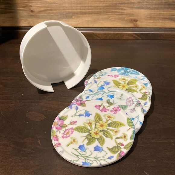 Kent Pottery Set of 6 Floral Coasters - Picture 1 of 6